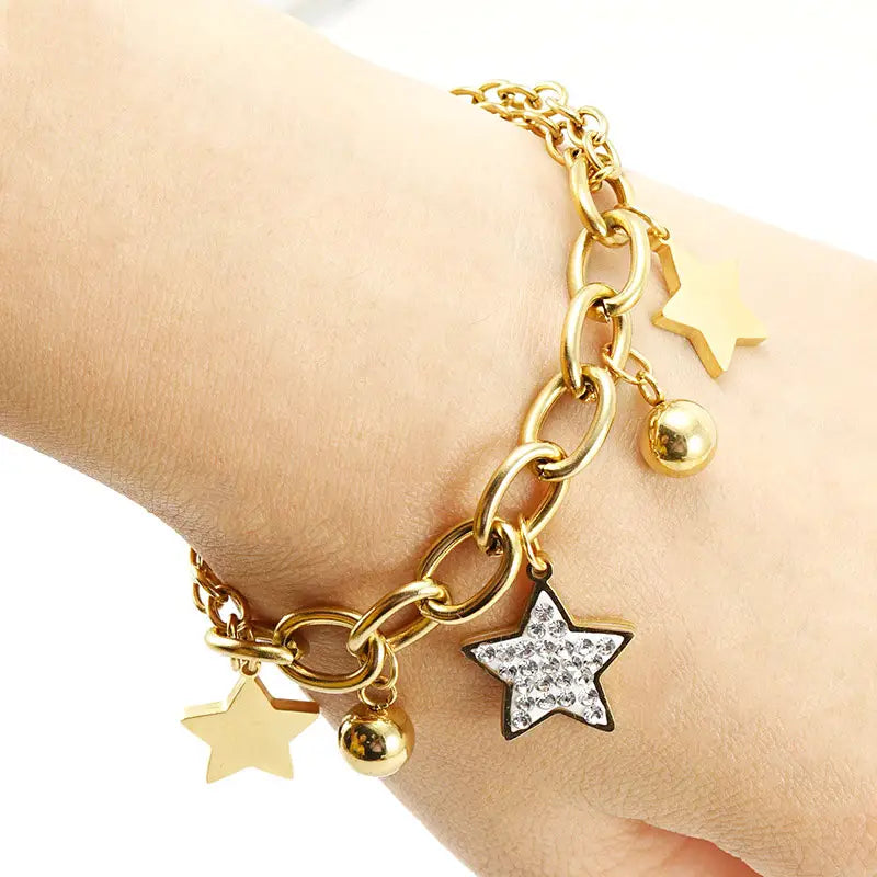 lucky star bracelet 18ct gold plated non tarnish waterproof