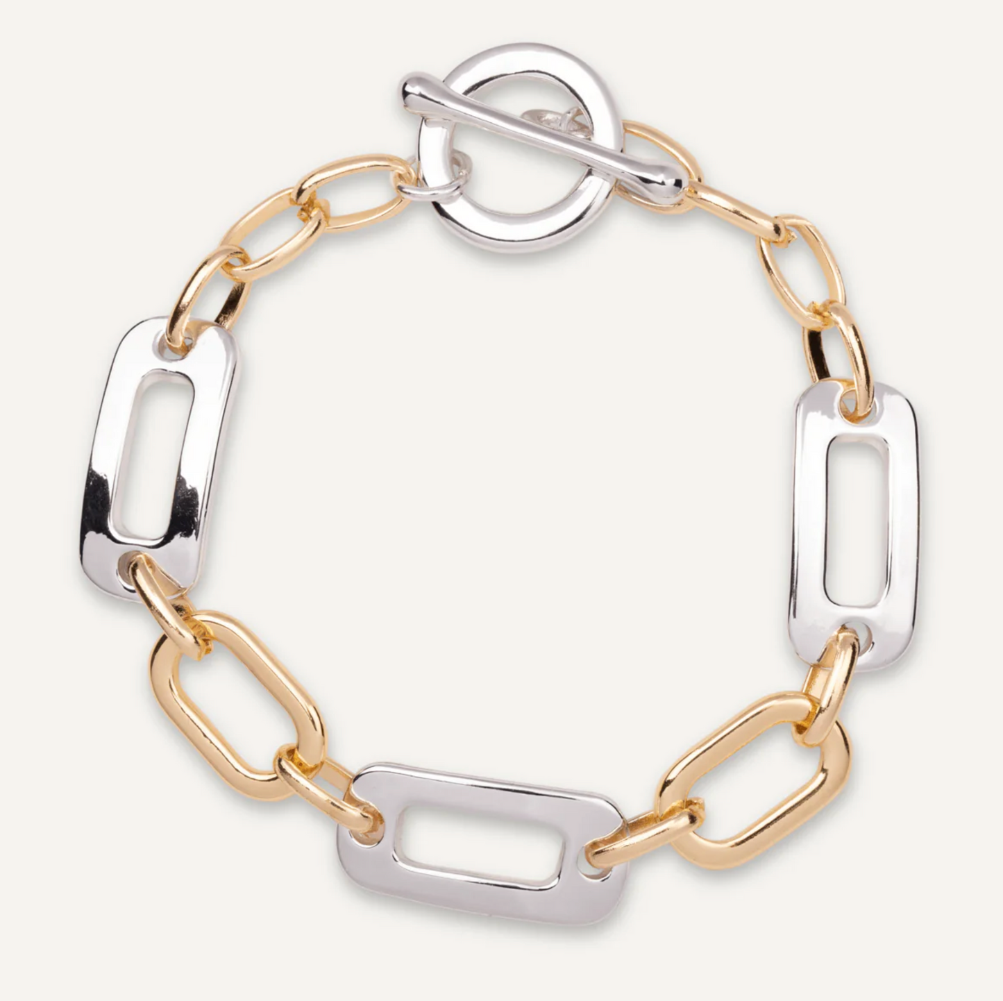 beautiful mixed tone link braclet