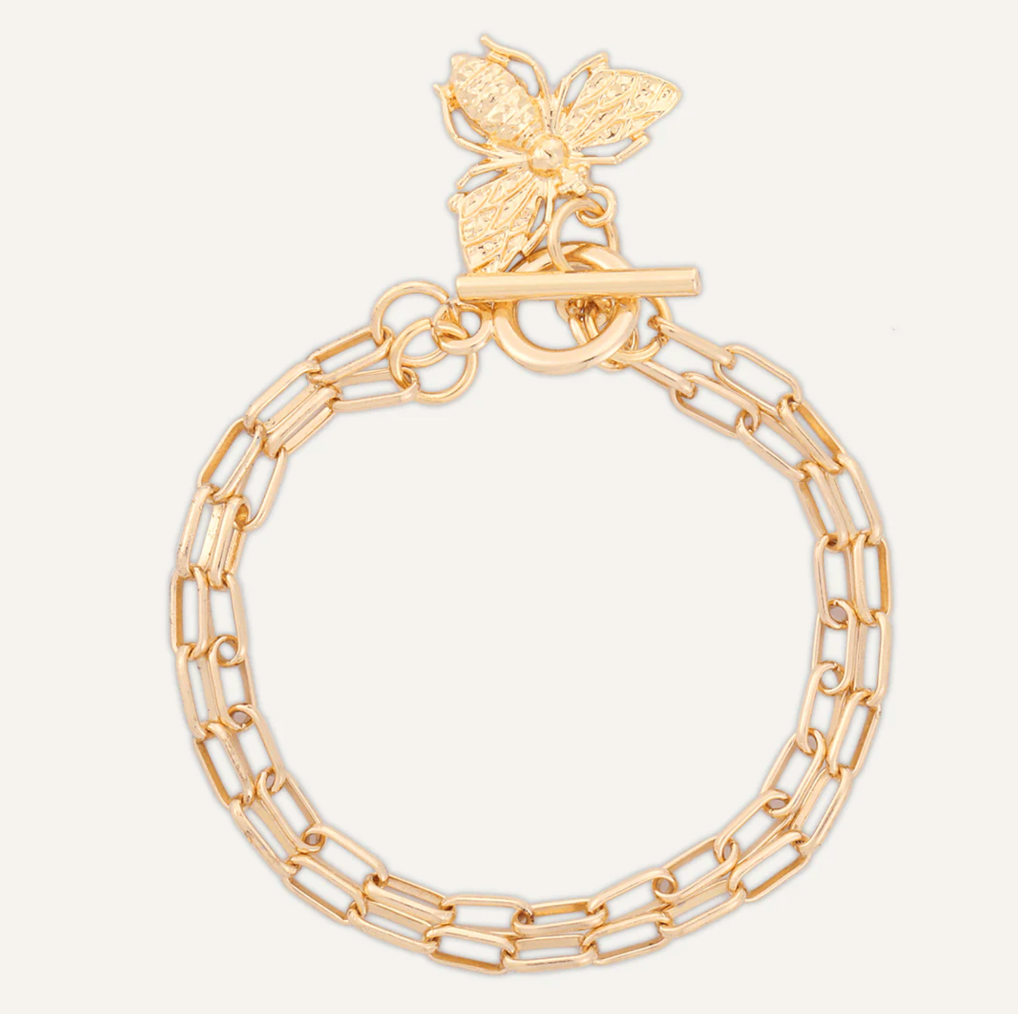 bee t-bar gold braclet