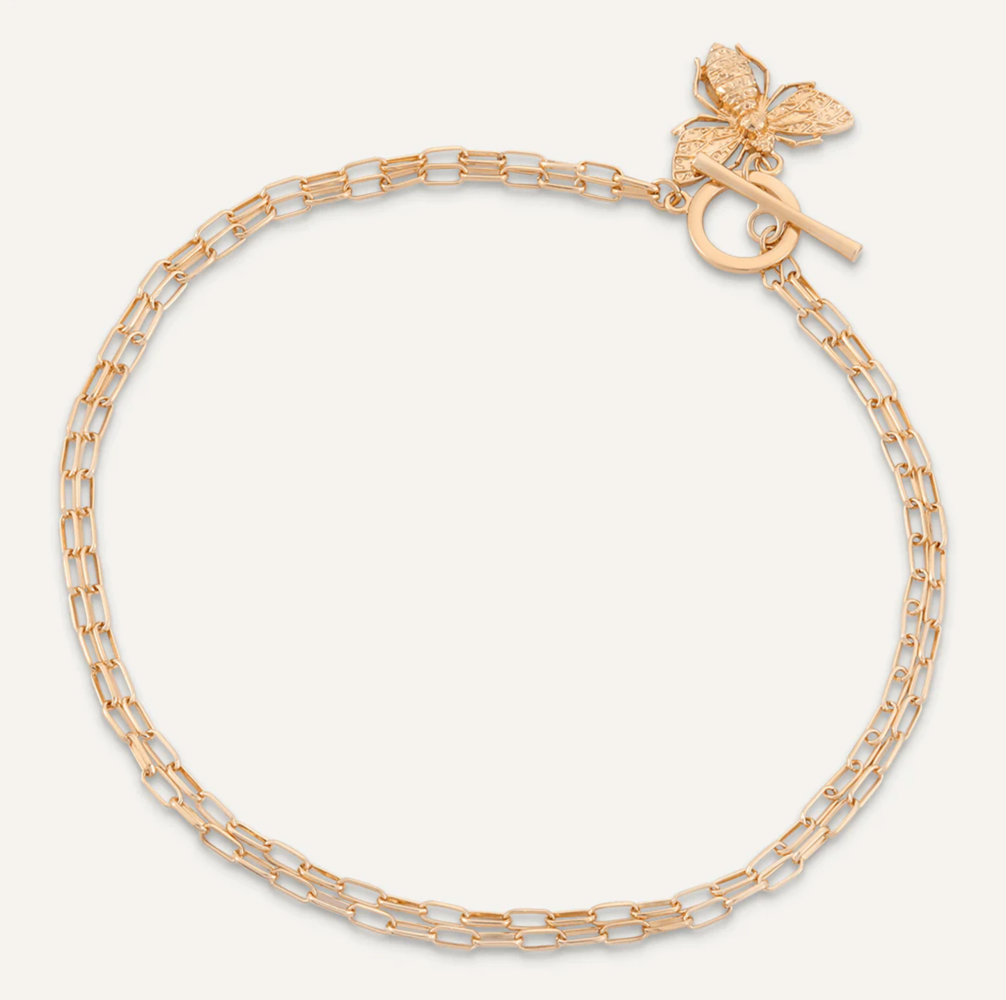 bee gold t-bar chain neckless