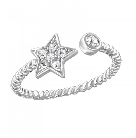 Star - 925 Sterling Silver Jewelled Rings