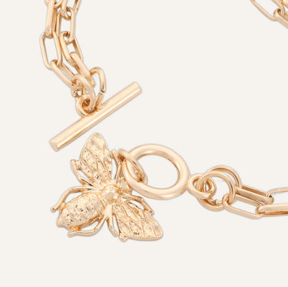 Bee T-Bar Gold Braclet